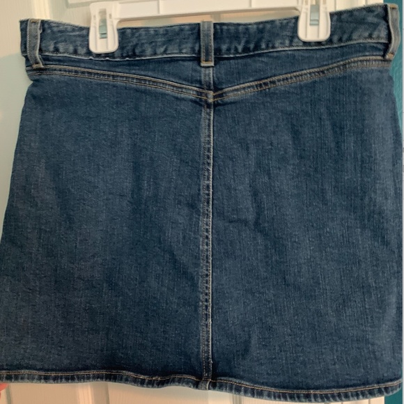 Denim mini skirt with double front pockets - Picture 3 of 4